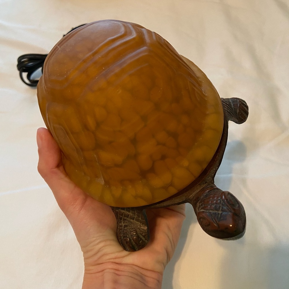 METAL AMBER TURTLE LAMP - Picture 10 of 14